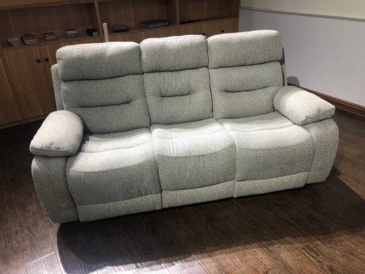 Brennans suite ZINC 3 seater RECLINER  Sofa – Ivory/Grey – ( Salt & Pepper Fabric )