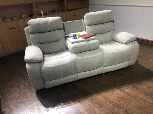 Brennans suite ZINC 3 seater RECLINER  Sofa – Ivory/Grey – ( Salt & Pepper Fabric )