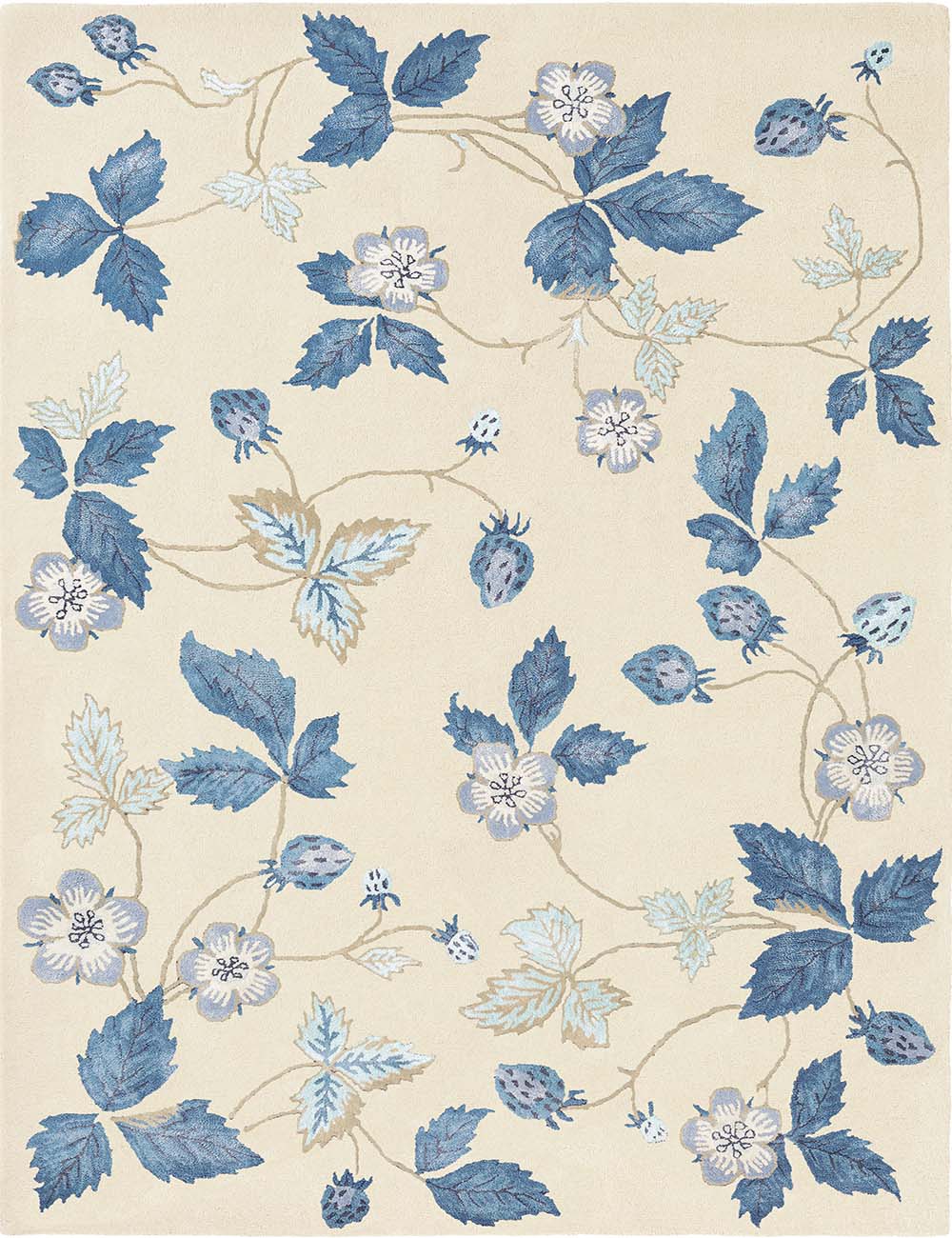 Brink & Campman Designer Rugs 120cm x 180cm / CREAM WEDGWOOD -  Wild Strawberry  (2 Colours)