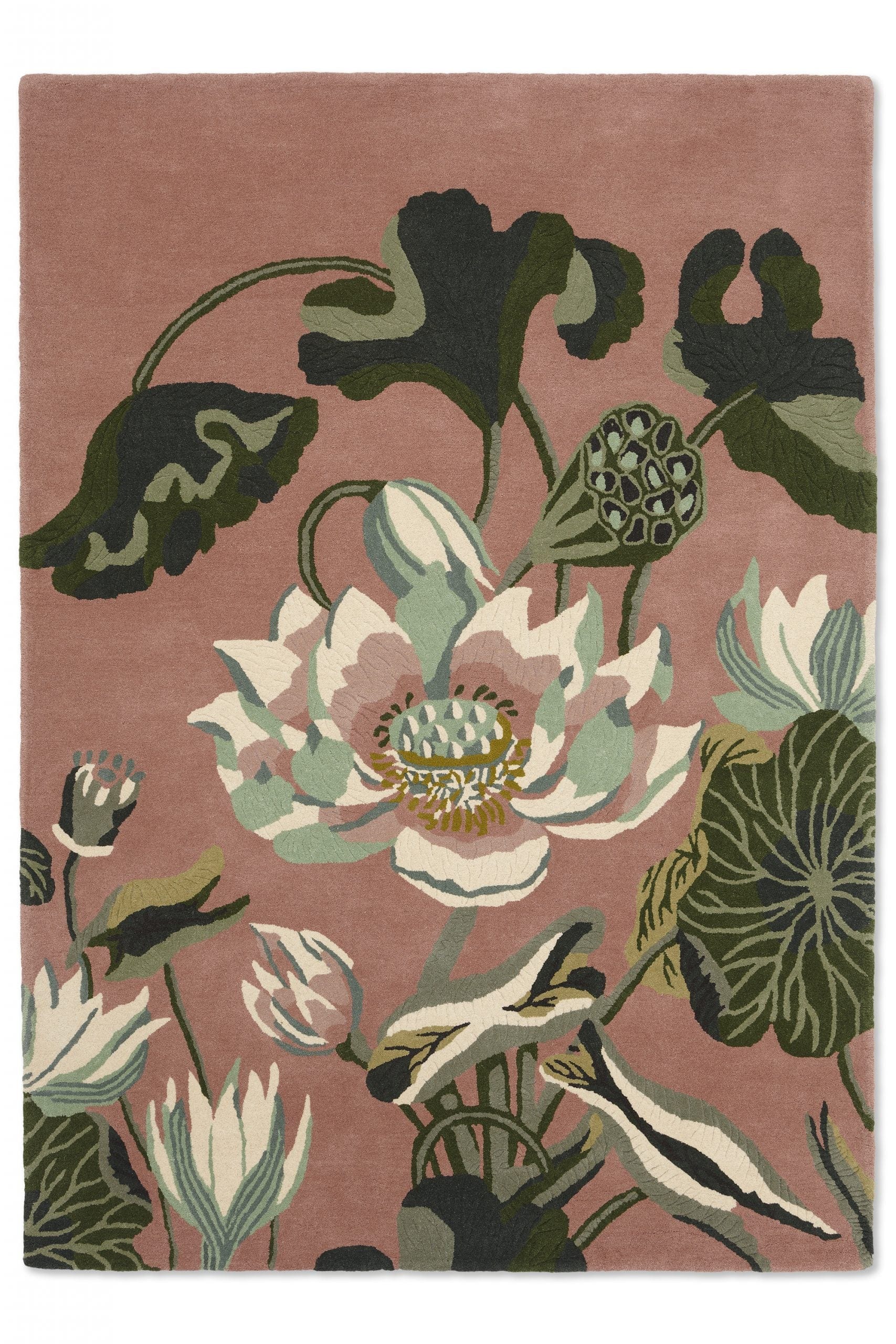 Brink & Campman Designer Rugs 120cm x 180cm / Dusty Rose WEDGWOOD -  Water Lilly  (2 Colours)