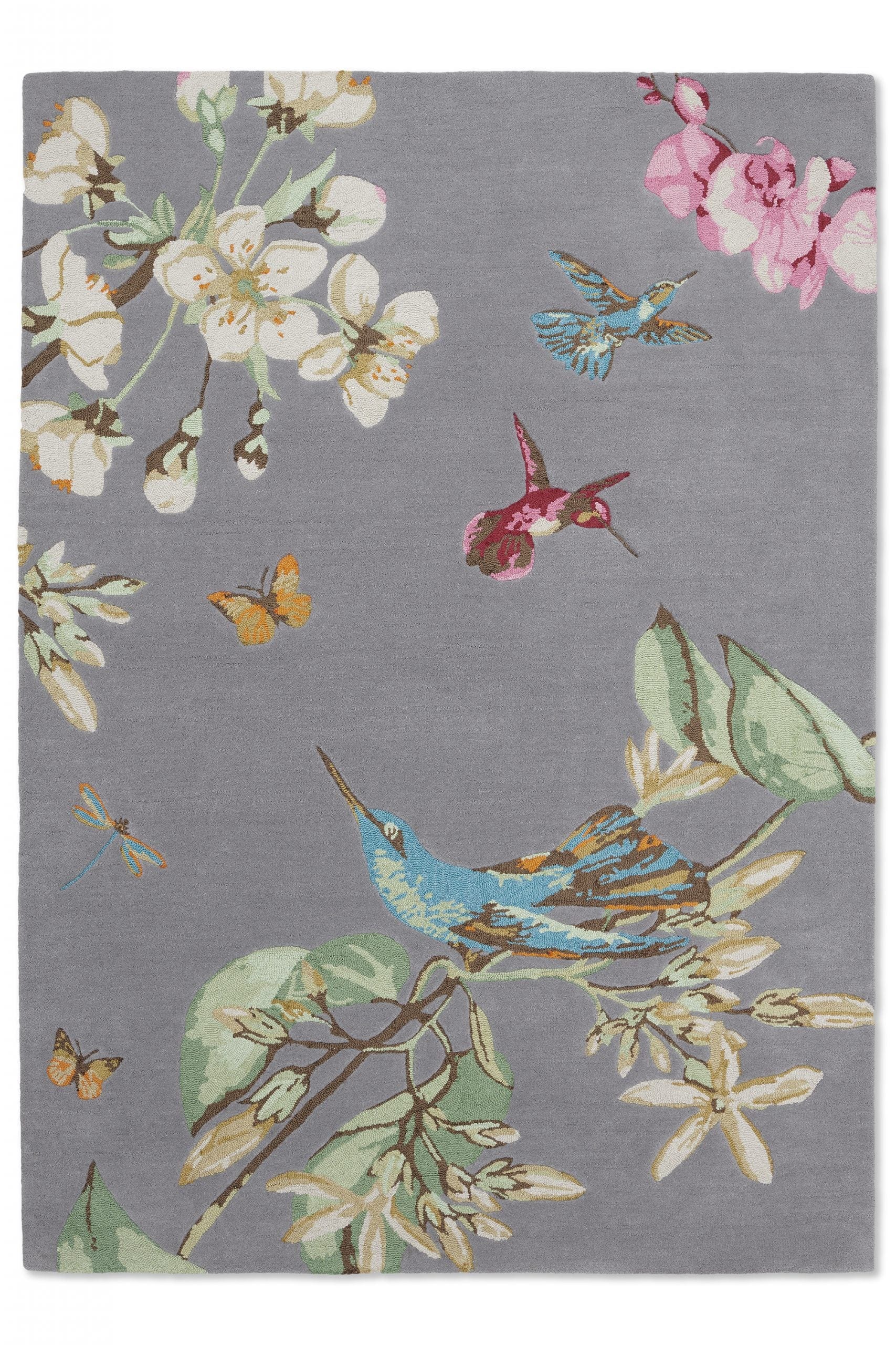 Brink & Campman Designer Rugs 170cm x 240cm / GREY WEDGWOOD -  Hummingbird (3 Colours)