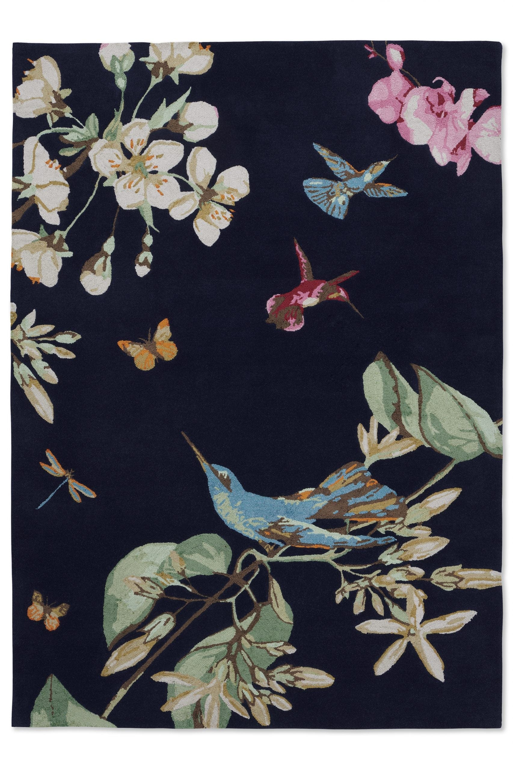 Brink & Campman Designer Rugs 120cm x 180cm / NAVY WEDGWOOD -  Hummingbird (3 Colours)