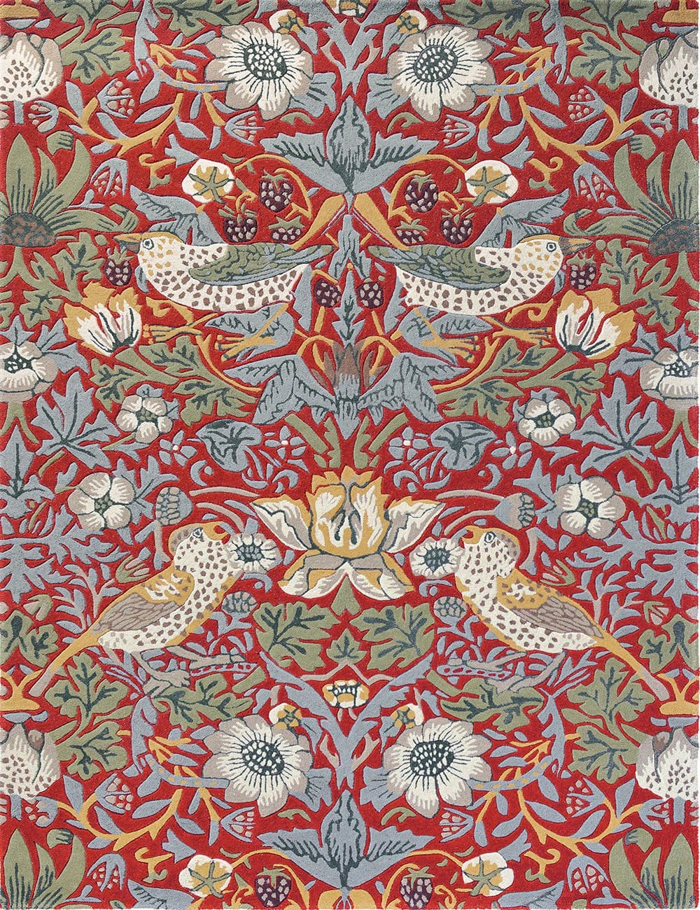 Brink & Campman Designer Rugs 140/200cm / CRIMSON MORRIS & CO -  Strawberry Thief (4 Colours)