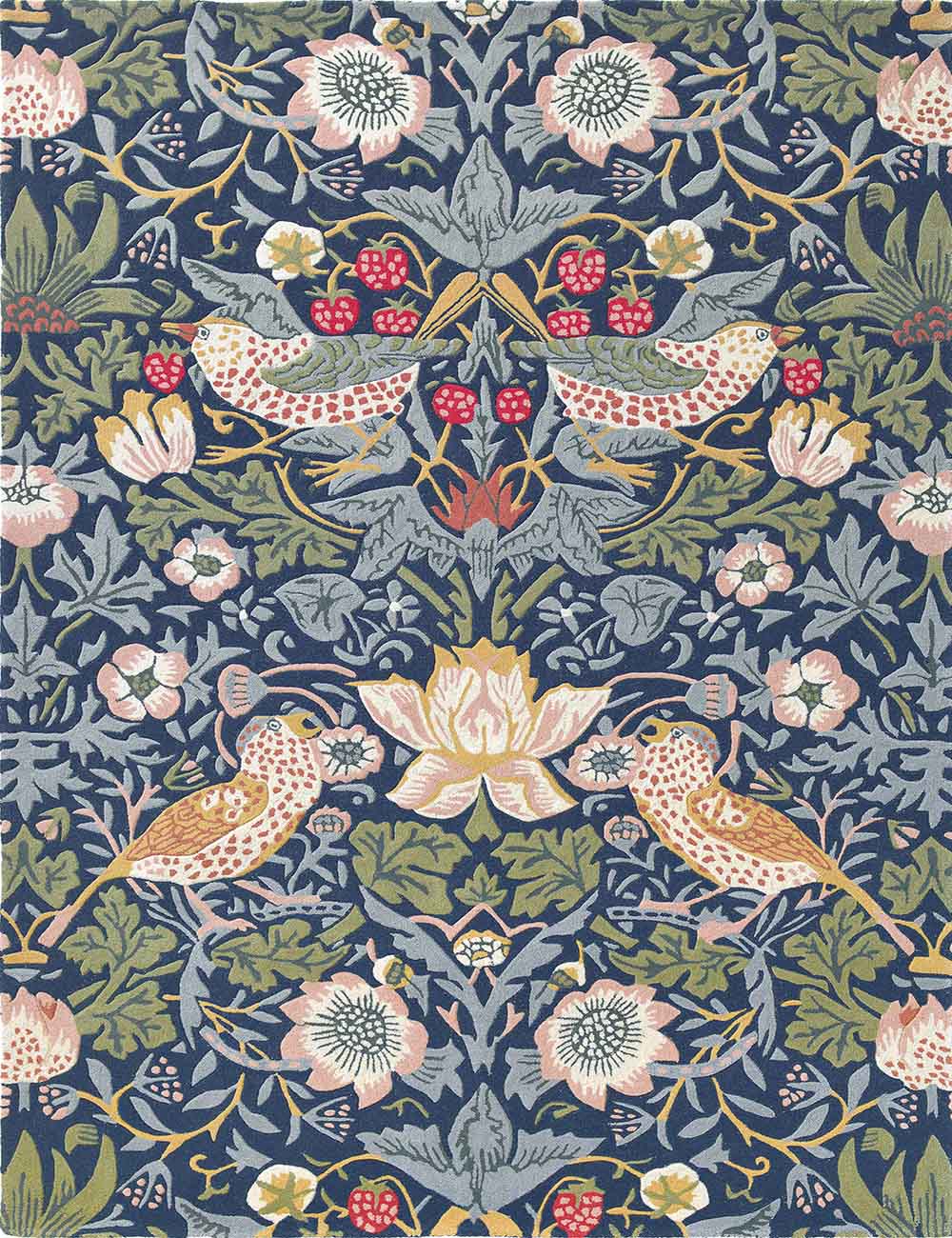 Brink & Campman Designer Rugs 140/200cm / INDIGO MORRIS & CO -  Strawberry Thief (4 Colours)