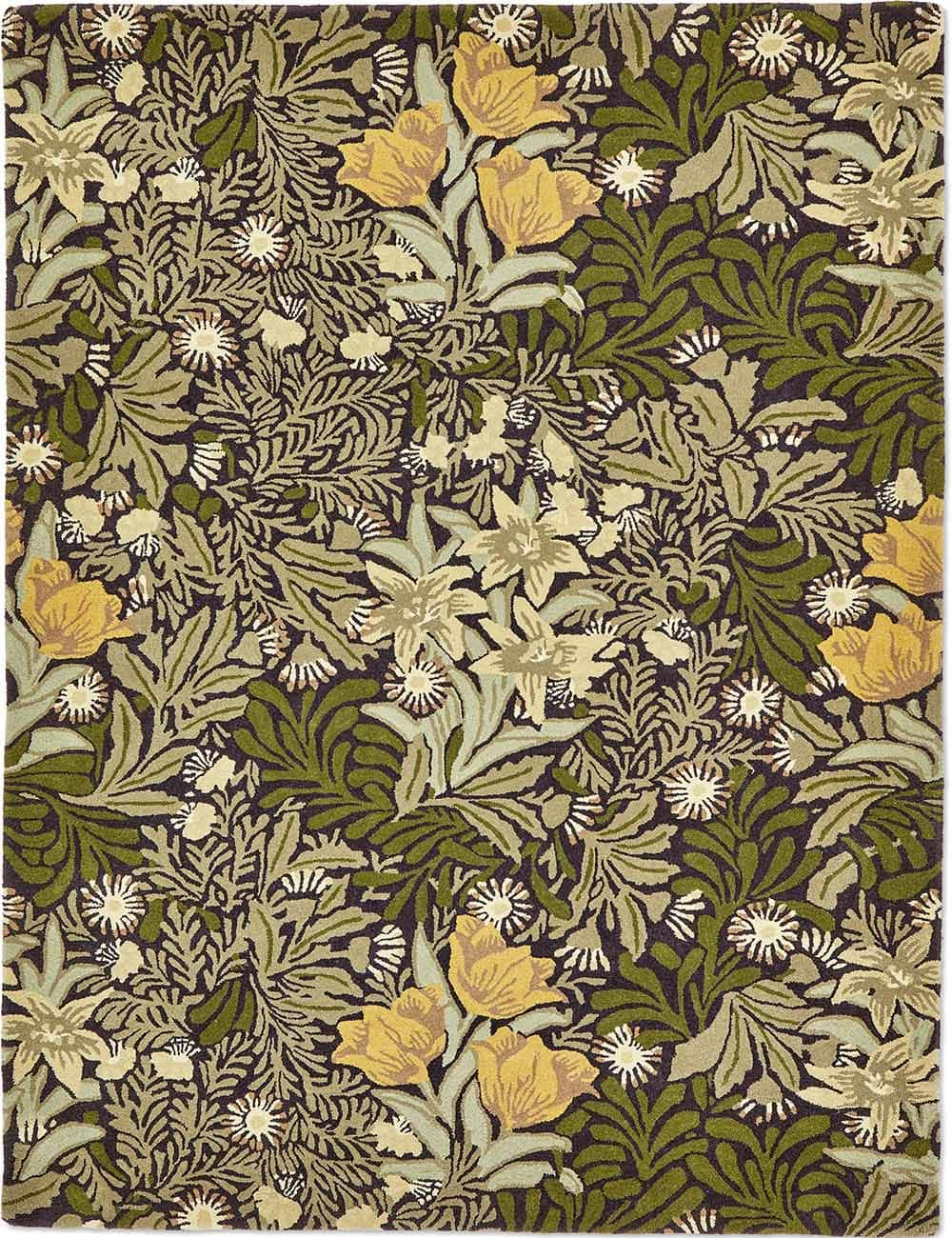 Brink & Campman Designer Rugs 140/200cm / Twinings Vine Green Morris & Co. Bower Pure Wool Rug (available in Indigo or Twining Vine Green) by Brink & Campman