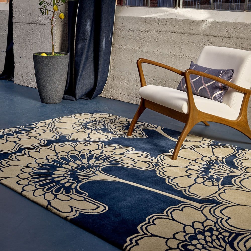 Brink & Campman Designer Rugs FLORENCE BROADHURST Japanese Floral Midnight