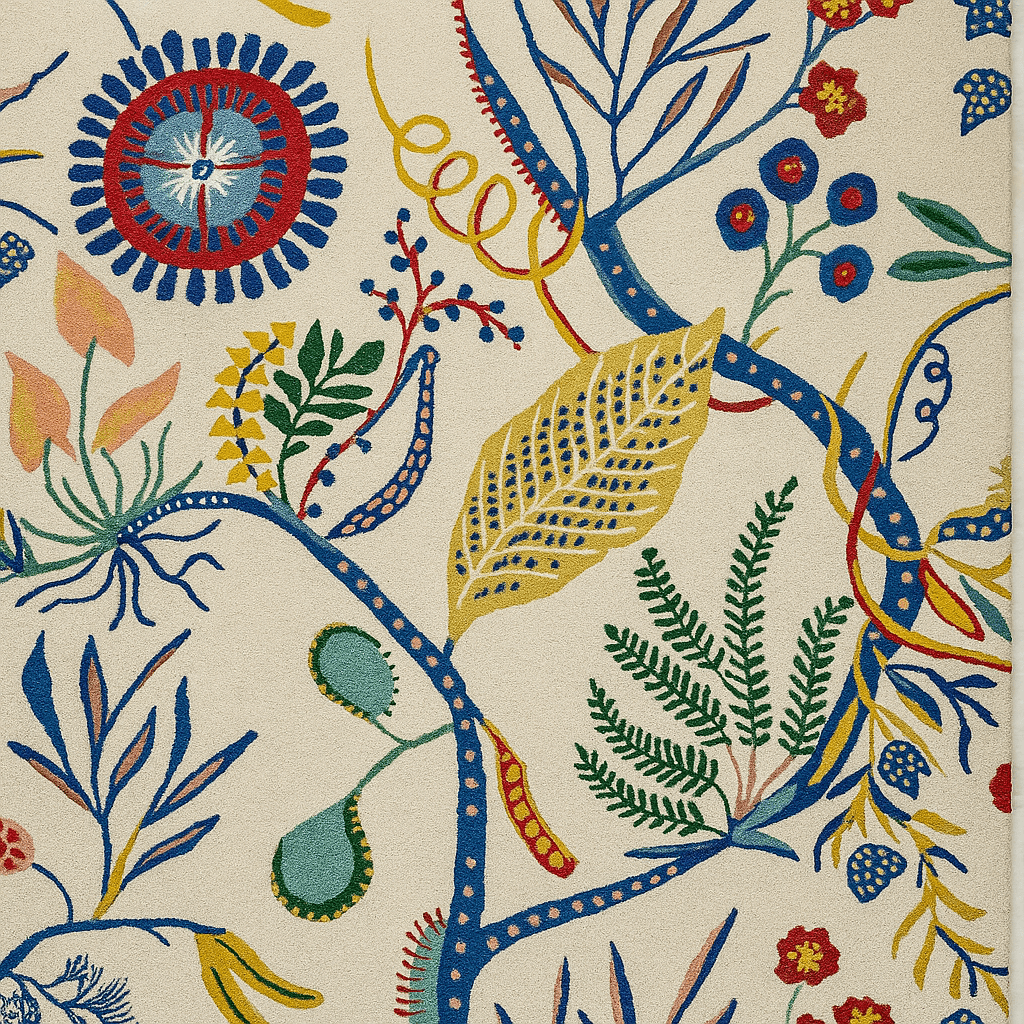 Brink & Campman Designer Rugs JACKFRUIT & THE BEANSTALK  Chai / Sage | Design No. 125706 by Scion