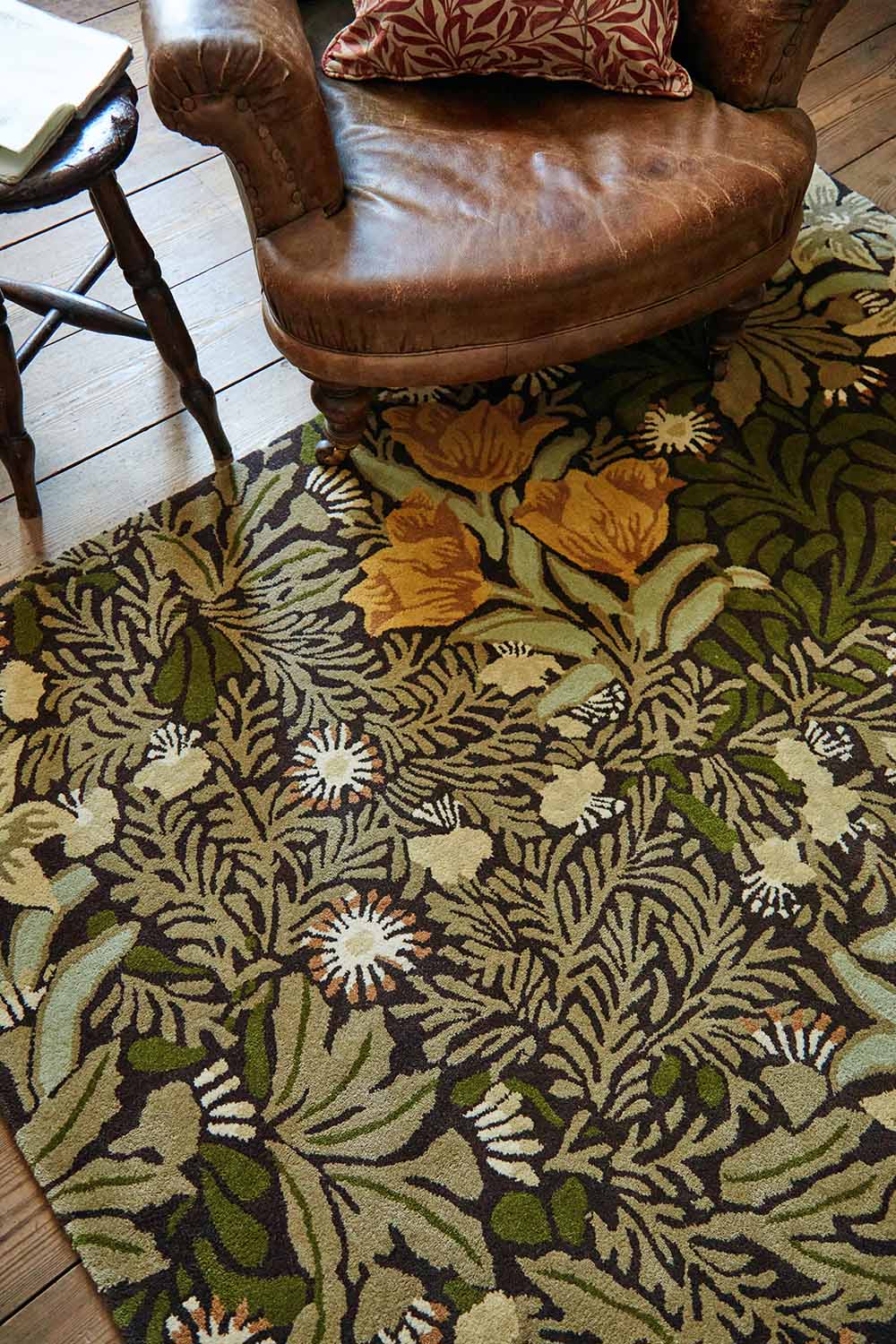 Brink & Campman Designer Rugs Morris & Co. Bower Pure Wool Rug (available in Indigo or Twining Vine Green) by Brink & Campman