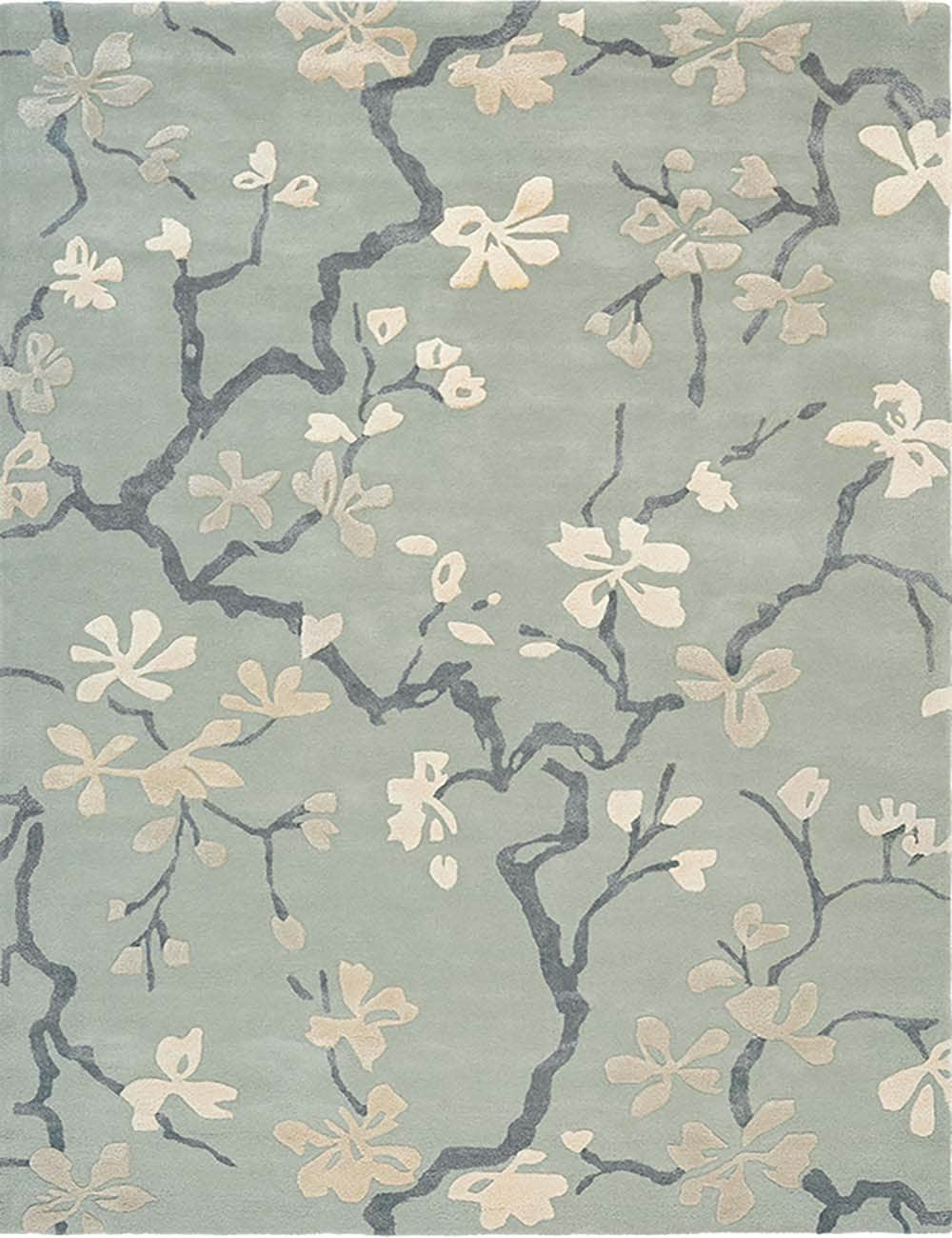 Brink & Campman Designer Rugs Sanderson Anthea Pure Wool/Viscose Rug in China Blue by Brink & Campman