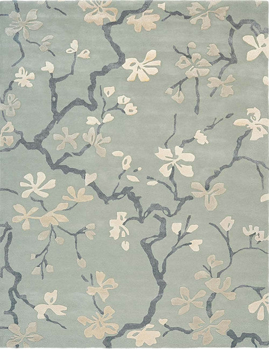 Brink & Campman Designer Rugs Sanderson Anthea Pure Wool/Viscose Rug in China Blue by Brink & Campman