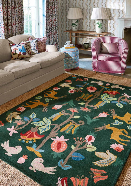 Brink & Campman Designer Rugs Sanderson Forest of Dean Forest Pure New Wool Rug in Green by Brink & Campman