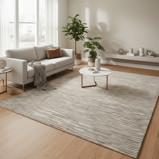 Calvin Klein (Nourison & Home) Designer Rugs 114 cm by 175 cm (3 ft 9 in by 5 ft 9 in) / Grey CALVIN KLEIN LINEAR CK010 AREA RUG  by Nourison