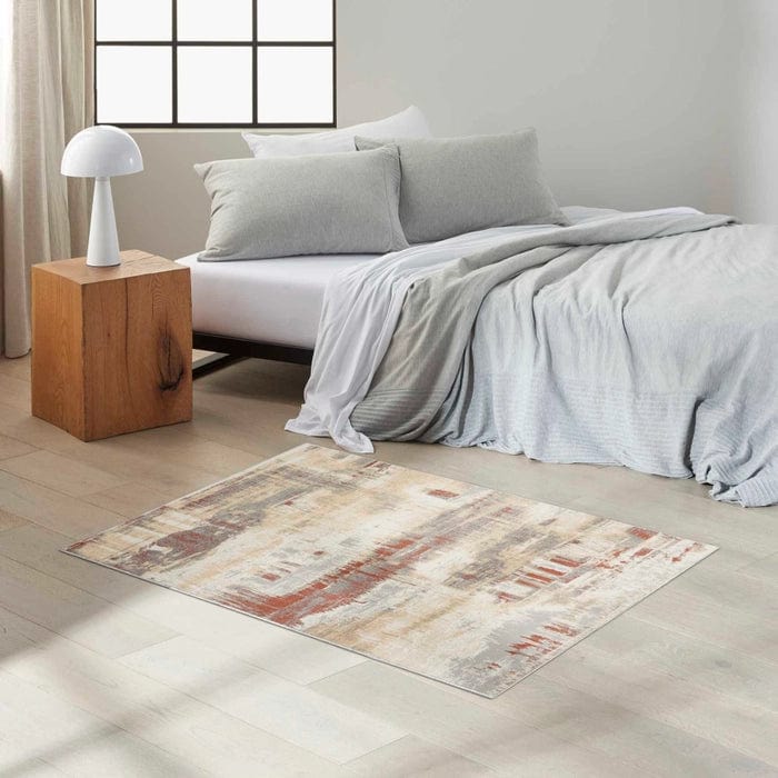 Calvin Klein (Nourison & Home) Designer Rugs 152cm x 97cm Calvin Klein ENCHANTING GREY/RUST by Nourison & Home