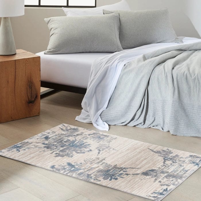 Calvin Klein (Nourison & Home) Designer Rugs 152cm x 97cm Calvin Klein ENCHANTING IVORY/GREY/BLUE by Nourison & Home