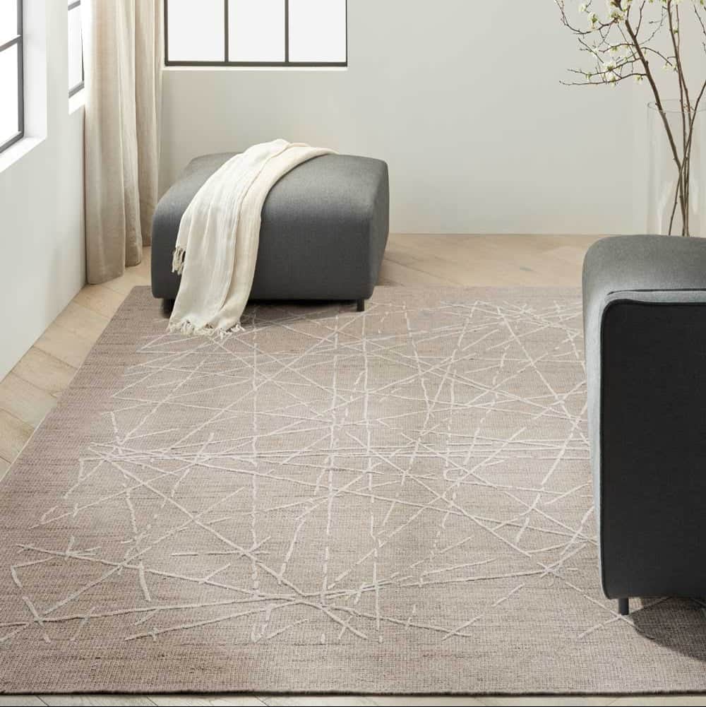 Calvin Klein (Nourison & Home) Designer Rugs 160 cm by 221 cm (5 ft 3 in by 7 ft 3 in) / Taupe CALVIN KLEIN WANDER WND01 AREA RUG  by Nourison