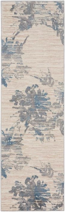 Calvin Klein (Nourison & Home) Designer Rugs 221cm x 69cm Calvin Klein ENCHANTING IVORY/GREY/BLUE by Nourison & Home