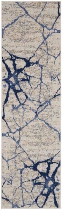 Calvin Klein (Nourison & Home) Designer Rugs 221cm x 69cm Calvin Klein RIVER FLOW IVORY BLUE by Nourison & Home