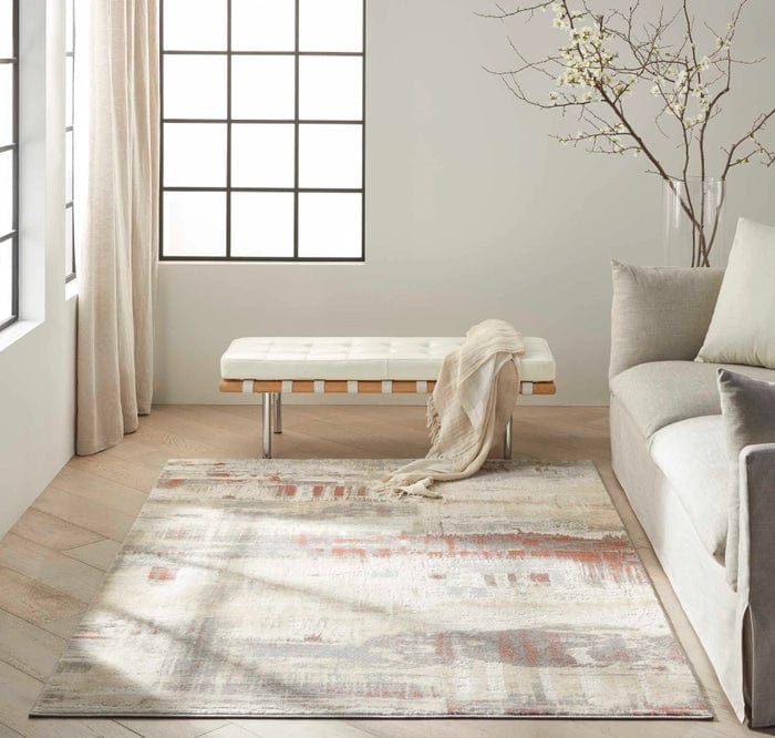 Calvin Klein (Nourison & Home) Designer Rugs 300cm x 239cm Calvin Klein ENCHANTING GREY/RUST by Nourison & Home