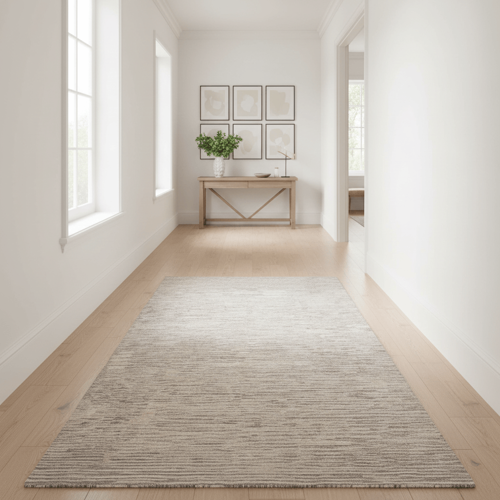 Calvin Klein (Nourison & Home) Designer Rugs 69 cm by 244 cm (2 ft 3 in by 8 ft) / Grey CALVIN KLEIN LINEAR CK010 AREA RUG  by Nourison