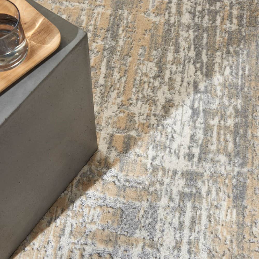 Calvin Klein (Nourison & Home) Designer Rugs 97 cm by 152 cm (3 ft 2 in by 5 ft) / Grey and Beige CALVIN KLEIN ENCHANTING ECH04 AREA RUG  by Nourison