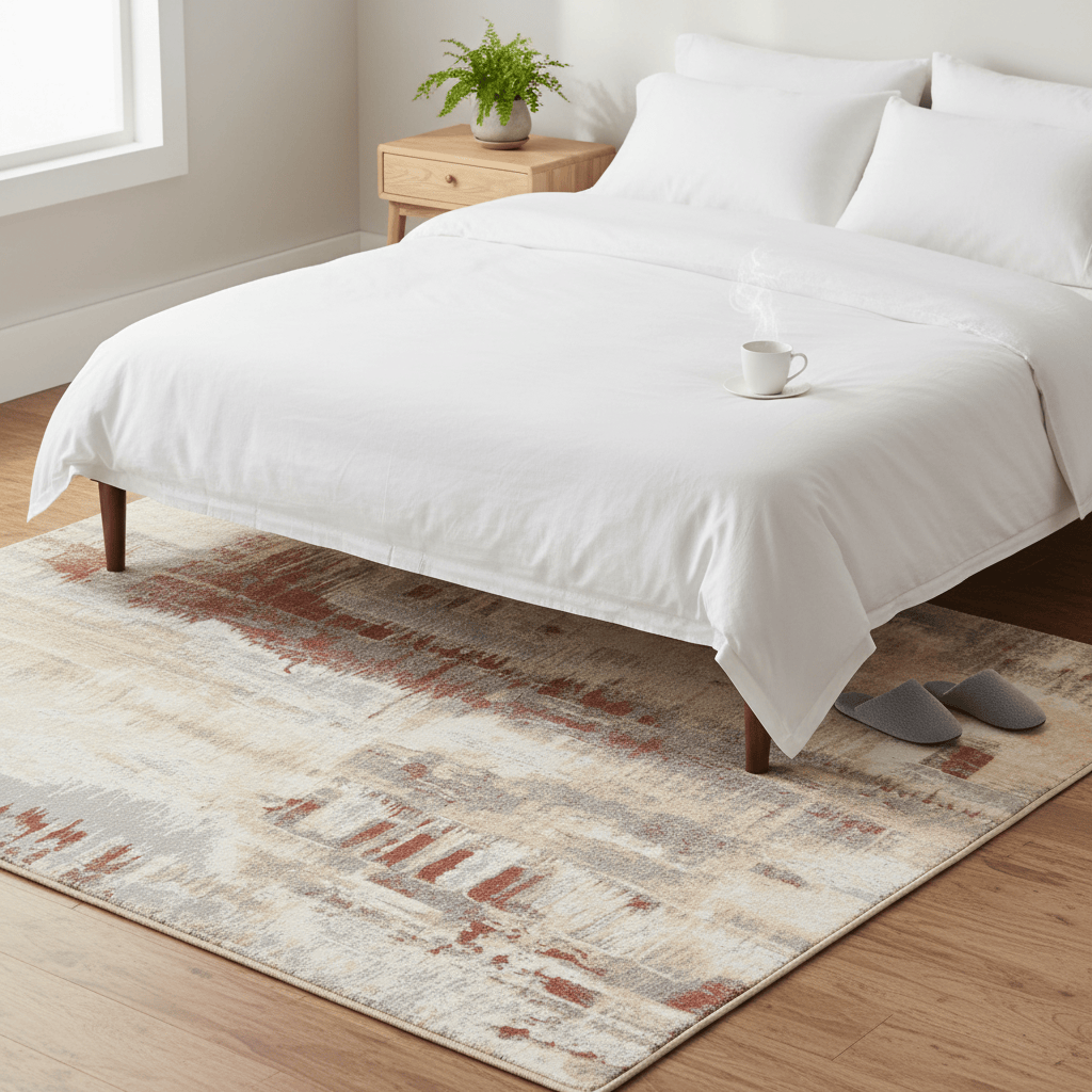 Calvin Klein (Nourison & Home) Designer Rugs 97 cm by 152 cm (3 ft 2 in by 5 ft) / Grey and Rust CALVIN KLEIN ENCHANTING ECH02 AREA RUG  by Nourison