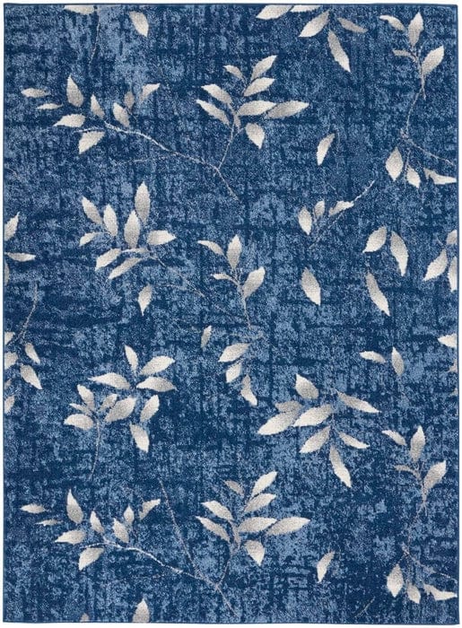 Calvin Klein (Nourison & Home) Designer Rugs Calvin Klein RIVER FLOW FLORAL Navy Ivory by Nourison & Home