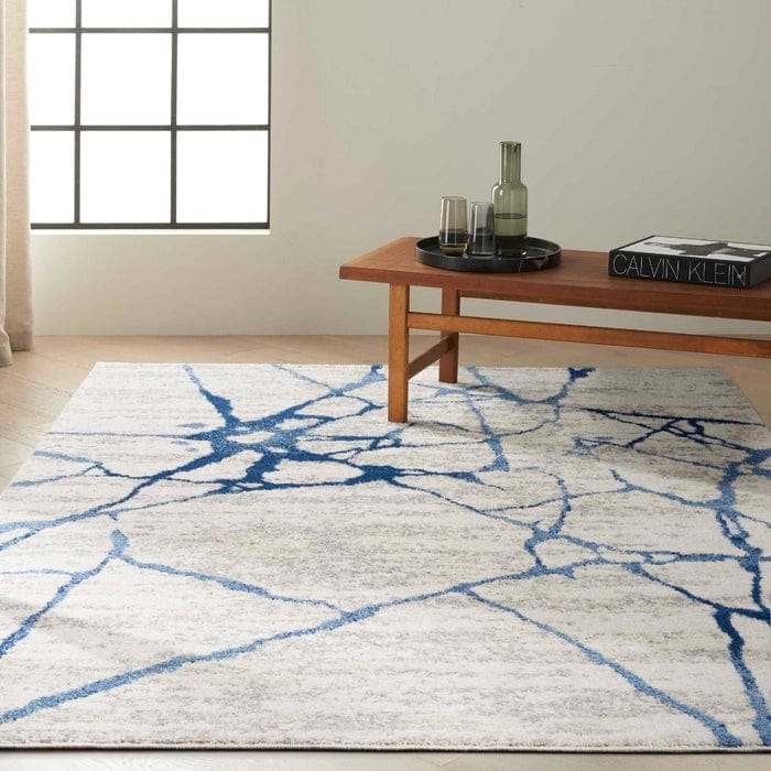 Calvin Klein (Nourison & Home) Designer Rugs Calvin Klein RIVER FLOW IVORY BLUE by Nourison & Home