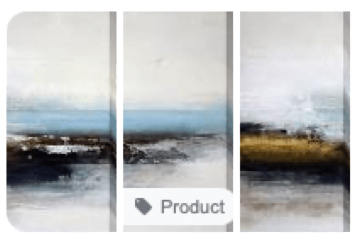 Camelot Print Sea Edge Triptych I, II, III set