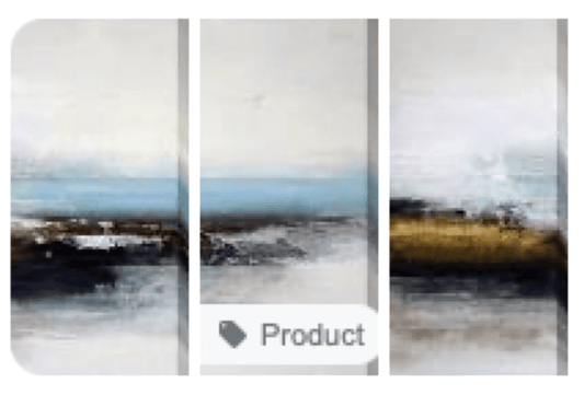 Camelot Print Sea Edge Triptych I, II, III set