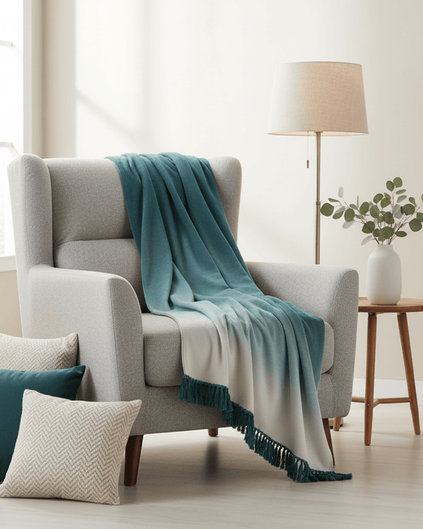 BLOOM OMBRE VELVET THROW by Clarke & Clarke