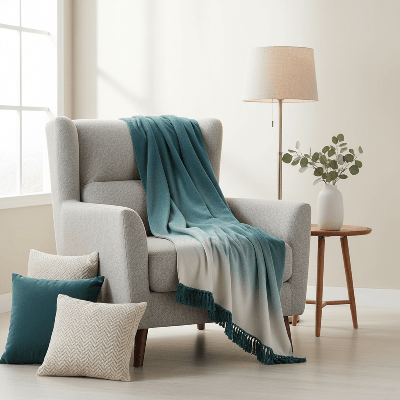 BLOOM OMBRE VELVET THROW by Clarke & Clarke