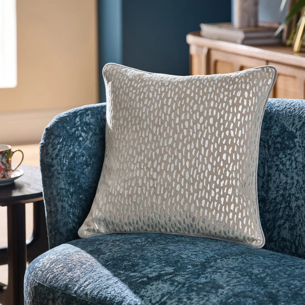 LOXLEY VELVET CUSHION SILVER  by Clarke & Clarke