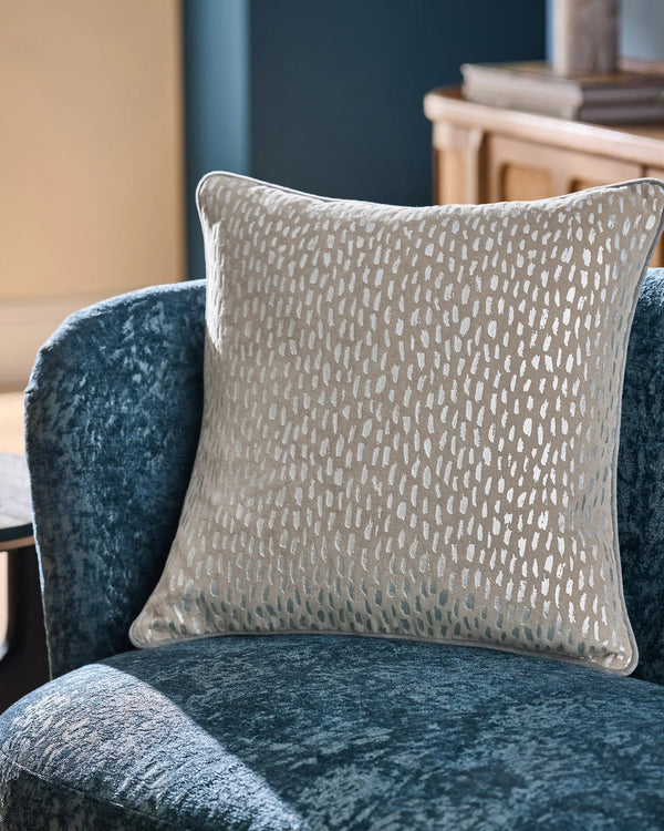 LOXLEY VELVET CUSHION SILVER  by Clarke & Clarke