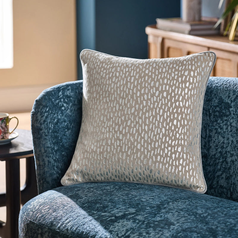 LOXLEY VELVET CUSHION SILVER  by Clarke & Clarke