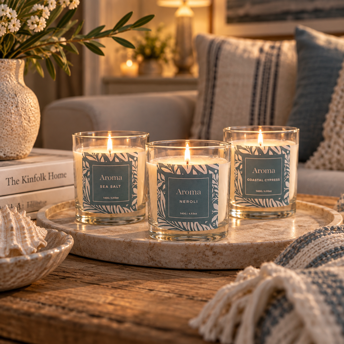 COASTAL RETREAT CANDLES – SET OF 3 Curated by simply Hazel