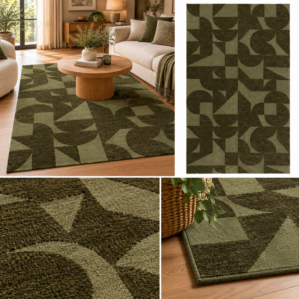 CORTLAND BLOCK RUG – OLIVE & NUTMEG  | Gallery