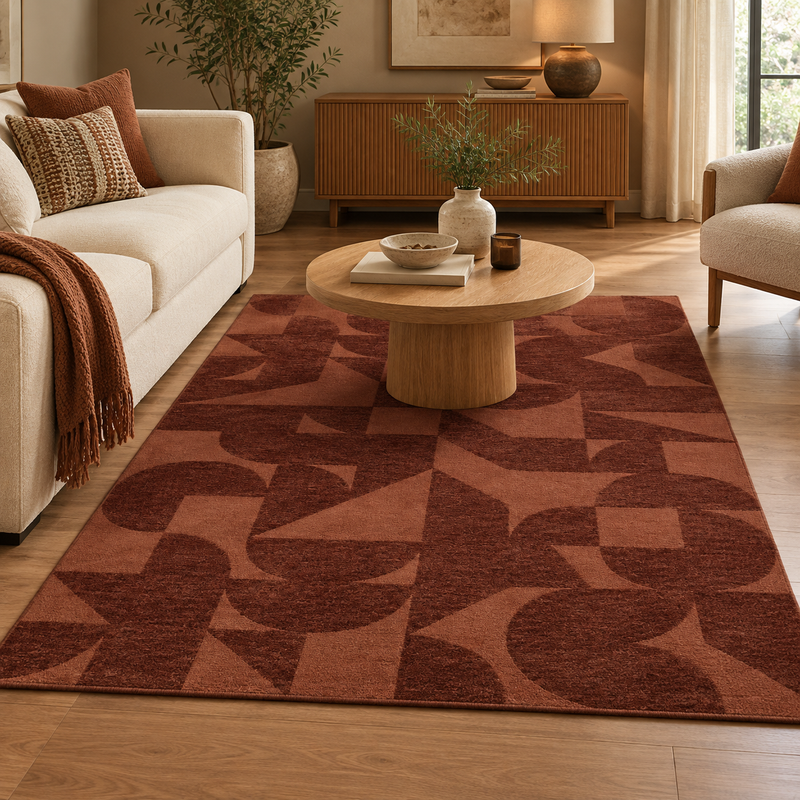 CORTLAND BLOCK RUG – OLIVE & NUTMEG  | Gallery