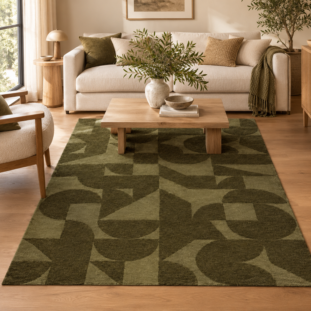 CORTLAND BLOCK RUG – OLIVE & NUTMEG  | Gallery