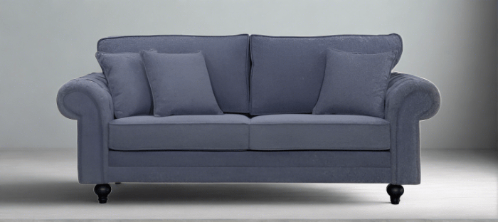 DERRYS Sofa Blue Chelsea 3 Seater Sofa - FLOOR STOCK CLEARANCE