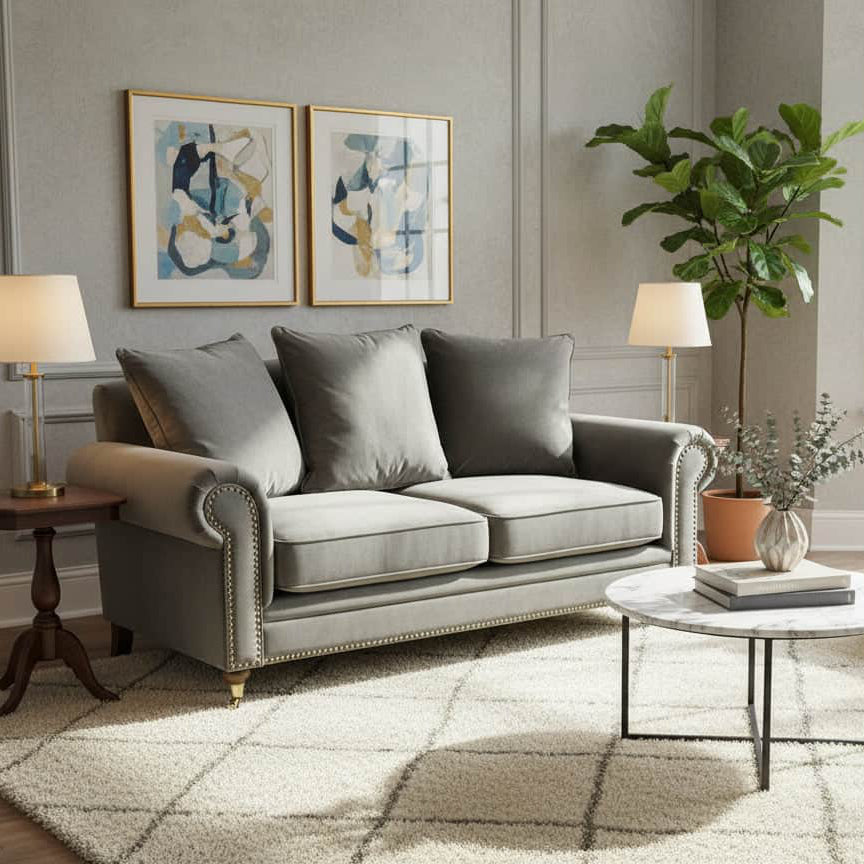 DERRYS Sofa Hampton Series Sofa in Mink – EX SHOP DISPLAY ONLY