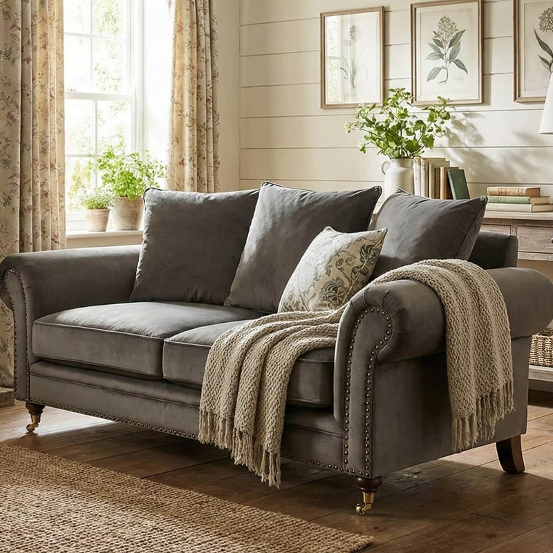 HAMPTON 2 SEATER SOFA IN MINK – SHOWROOM DISPLAY MODEL ONLY by Derrys