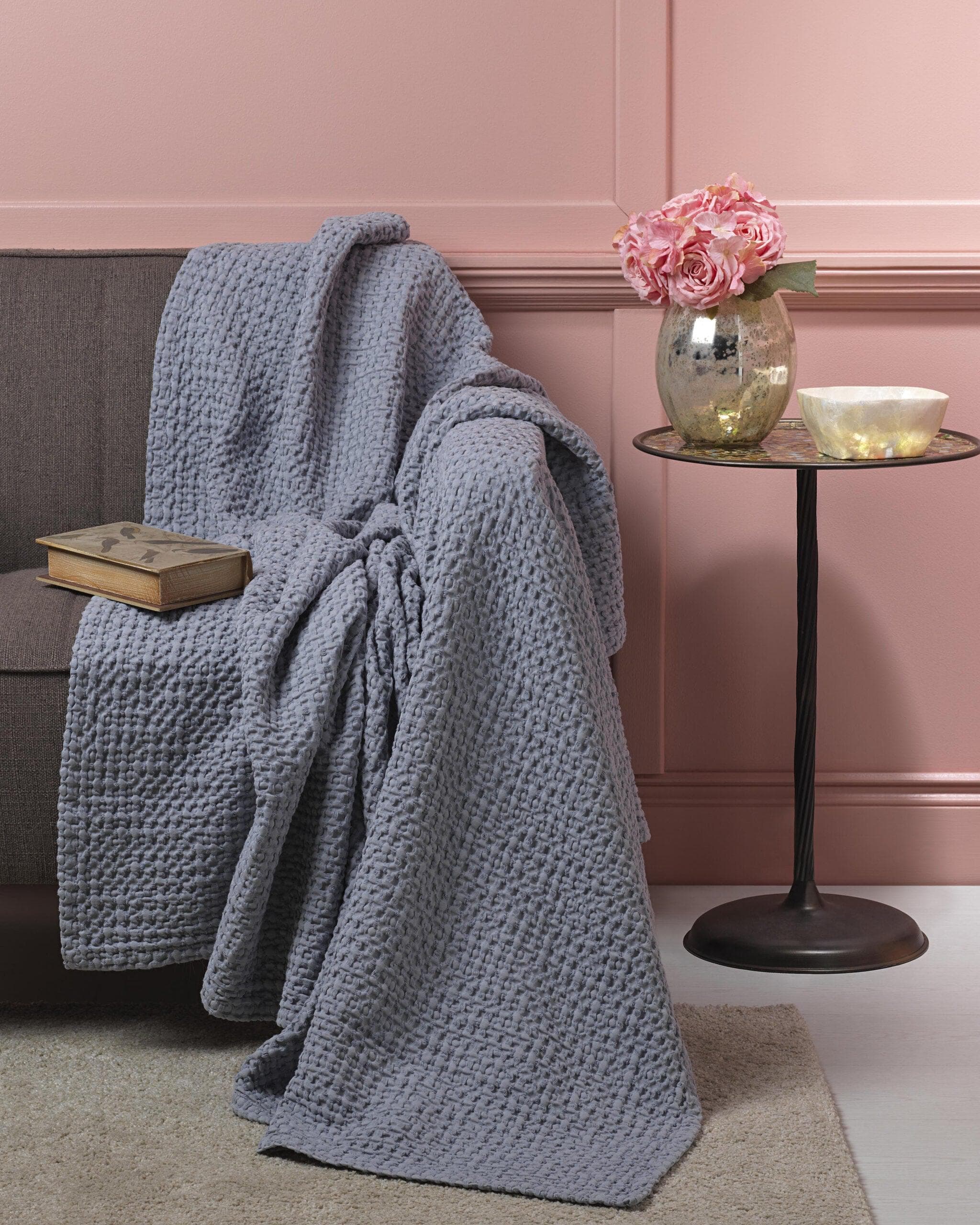 Design Port Throw Grey Mallory Throw (choose from 6 colours) by Design Port