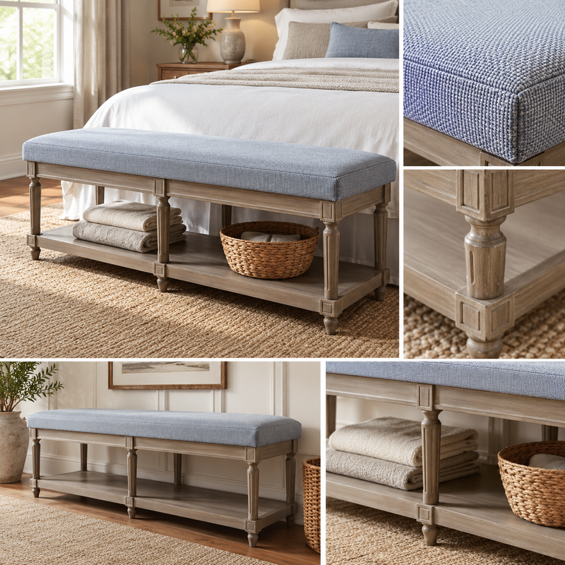 MATILDA BENCH – COBALT / STONE by simply HAZEL x Voyage Maison