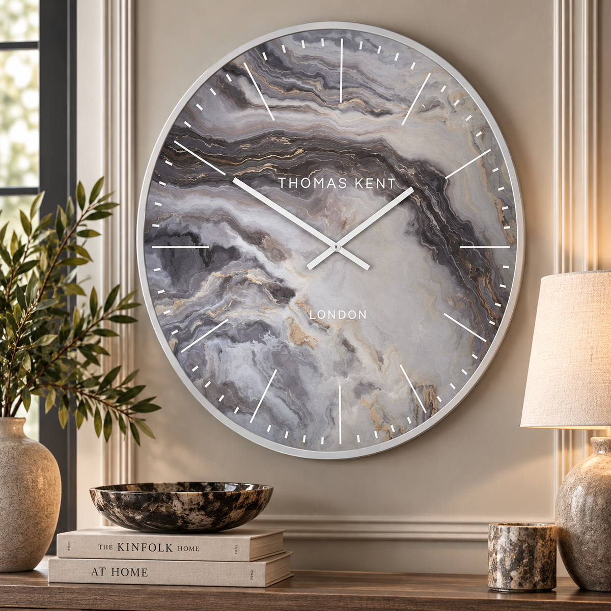 OYSTER LARGE GRAND CLOCK – GLACIER & BRONZE Curated by simply Hazel