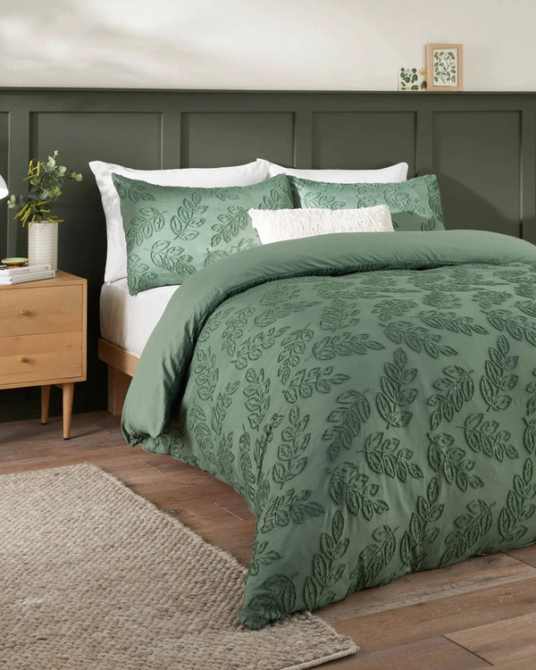 Duvet Day Seville Leaf Tufted Soft Touch Duvet Cover Set