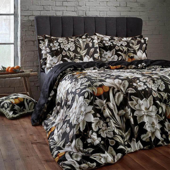 Edinburgh Weavers Interior Design Range EW Lavish Floral Printed Piped Cotton Sateen Kingsize Duvet Cover Set by Edinburgh Weavers