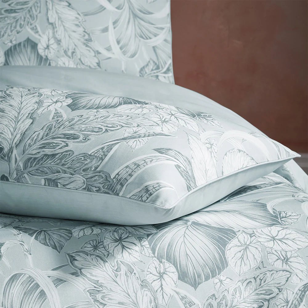 Edinburgh Weavers (Riva Home) Bedspread EW by Edinburgh Weavers Tivoli Tropical Printed Piped Duvet Cover Set Cirrus