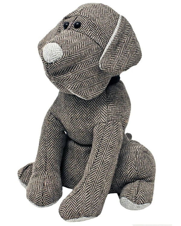 HERRINGBONE DOG NOVELTY DOOR STOP MOCHA by Paoletti