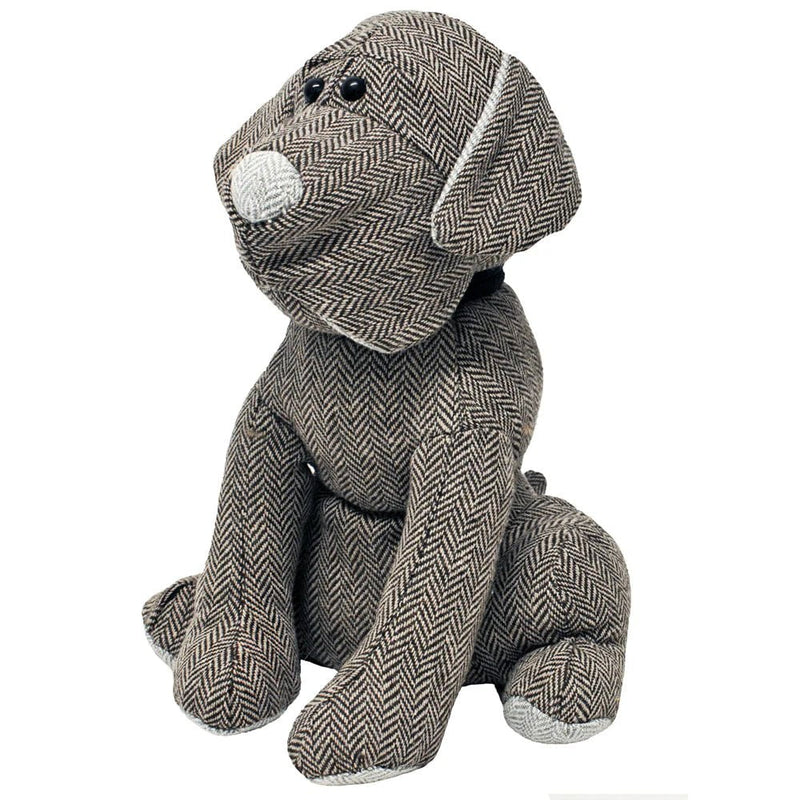 HERRINGBONE DOG NOVELTY DOOR STOP MOCHA by Paoletti