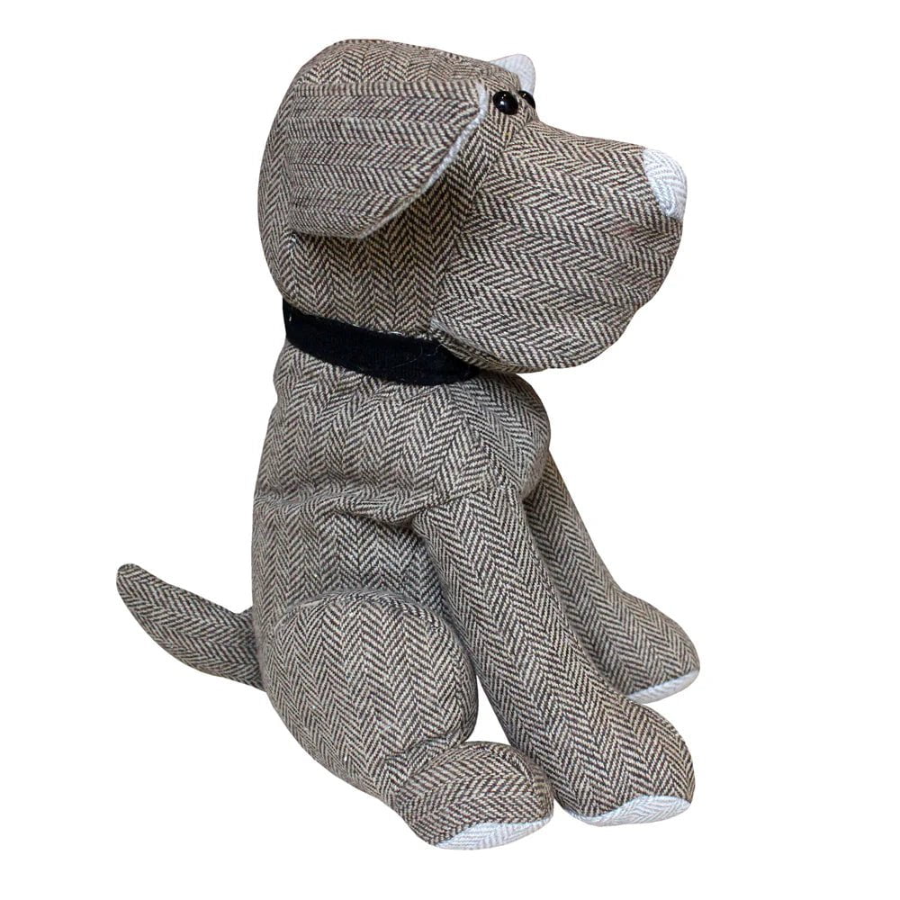 Essentials Doorstop Essentials Herringbone Dog Novelty Door Stop in Mocha